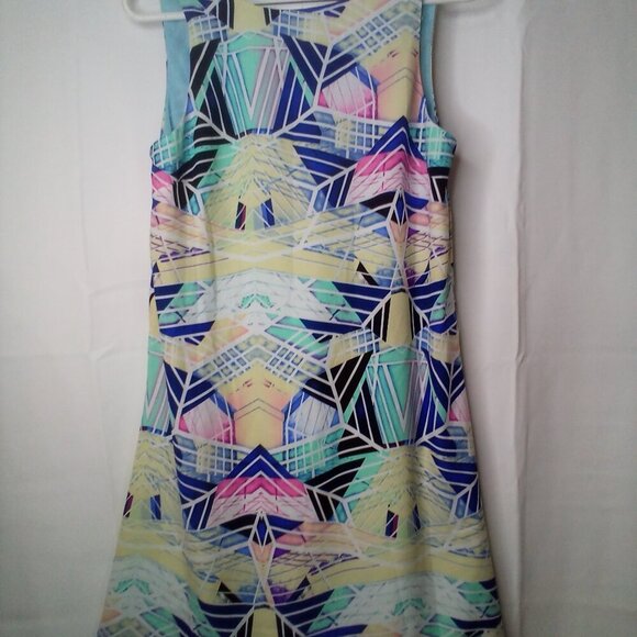 Sugar Lips Dress Women XS Sleeveless Lined Open Back Pattern Colorful - Picture 2 of 15